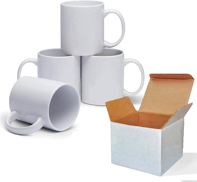 karavi [325 毫升,4 只装白色升华空白马克杯带小手柄 | 马克杯压印式